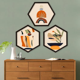 Wallity Cuadro Decorativo Enmarcado Multicolor (3 Piezas)